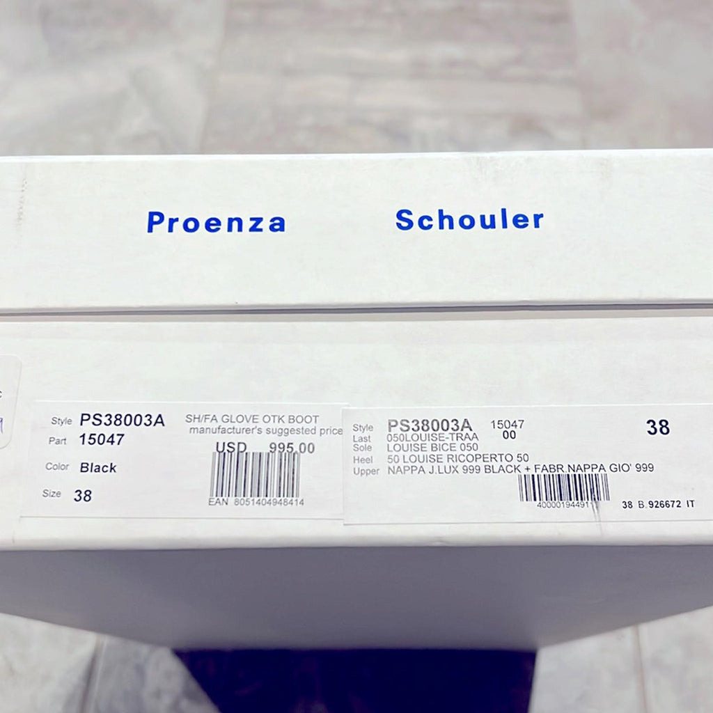 Proenza Schouler The Glove Over The Knee Boots in Black, Size 38 New + Dust Bag