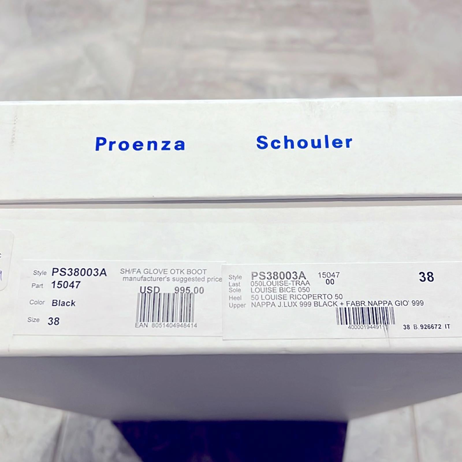 Proenza Schouler The Glove Over The Knee Boots in Black, Size 38 New + Dust Bag