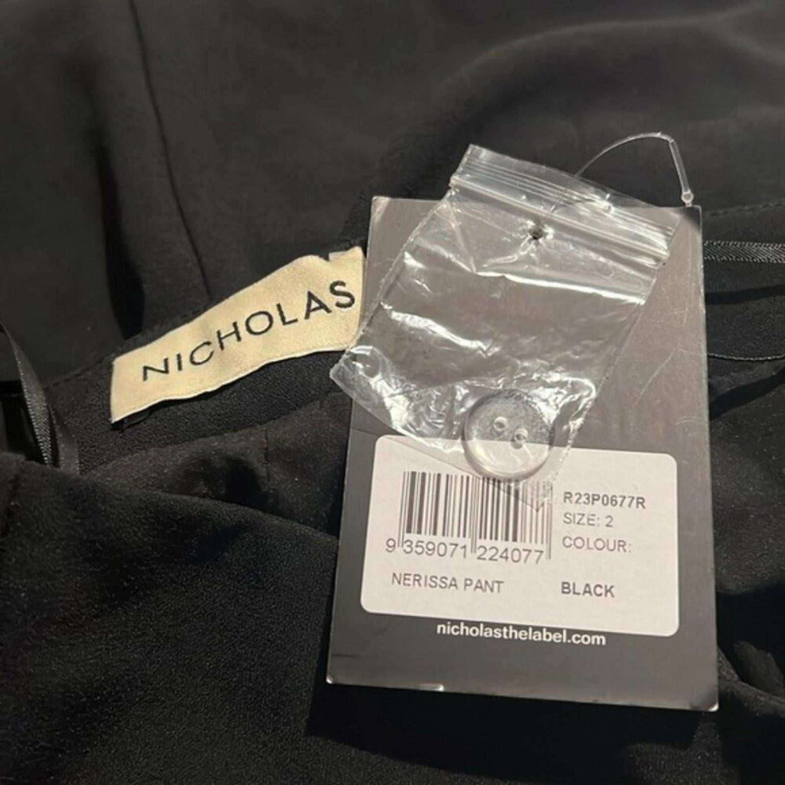 Nicholas Nerissa Asymmetric Cut-Out Pants in Black, NWT, Size 2 Retail $395