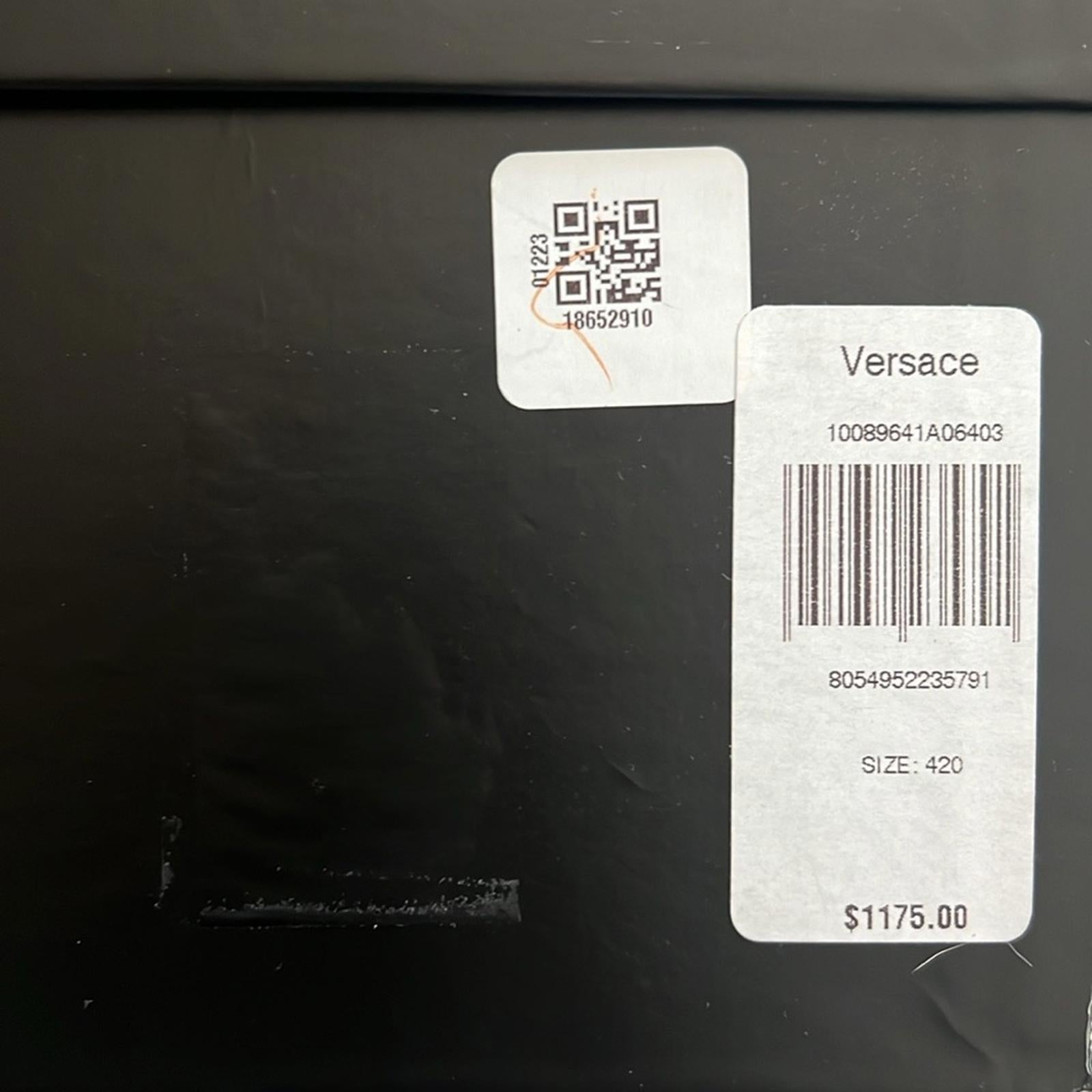 Versace Odissea Calf Leather High-Top Sneakers Black, Size 42 New in Box $1,175