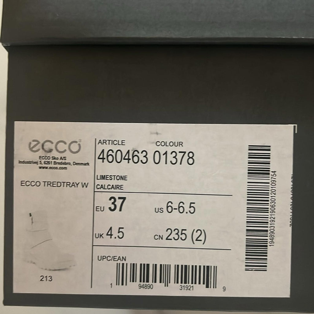 ECCO Tredtray Moto Bootie in Limestone Leather, Size 37 NEW in Box