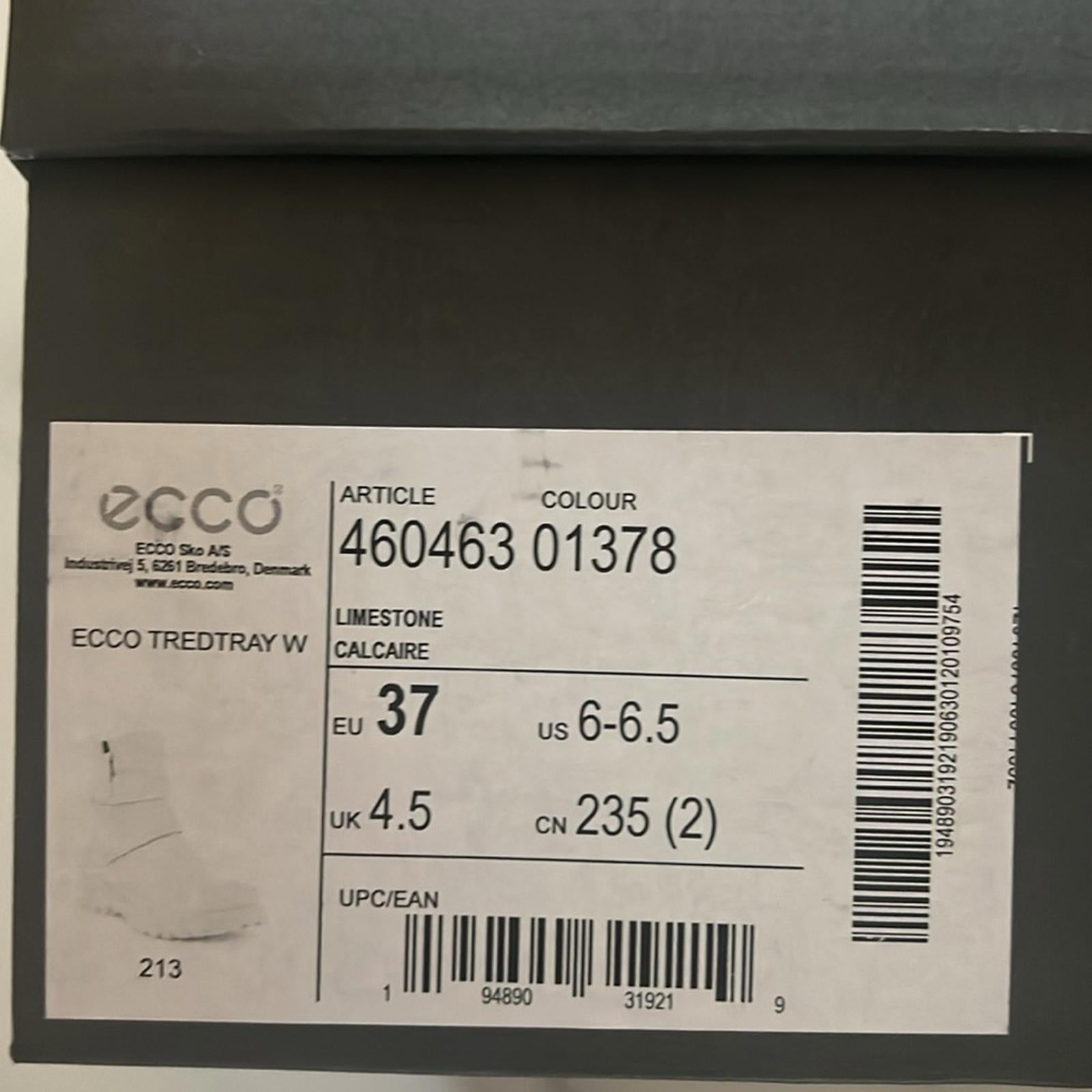 ECCO Tredtray Moto Bootie in Limestone Leather, Size 37 NEW in Box