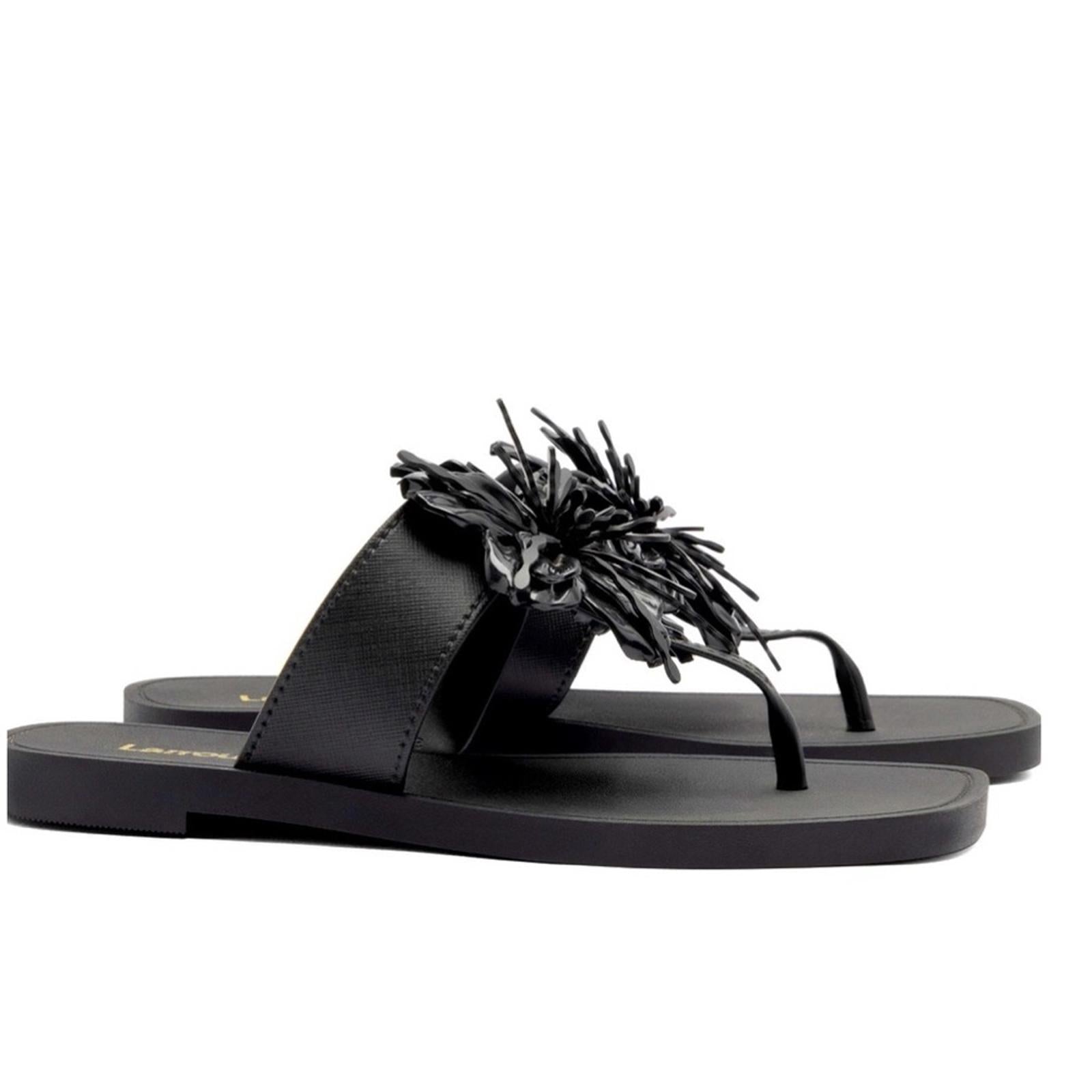Larroude Hibiscus Sandals in Black, Size 10/11 NEW w/o Box