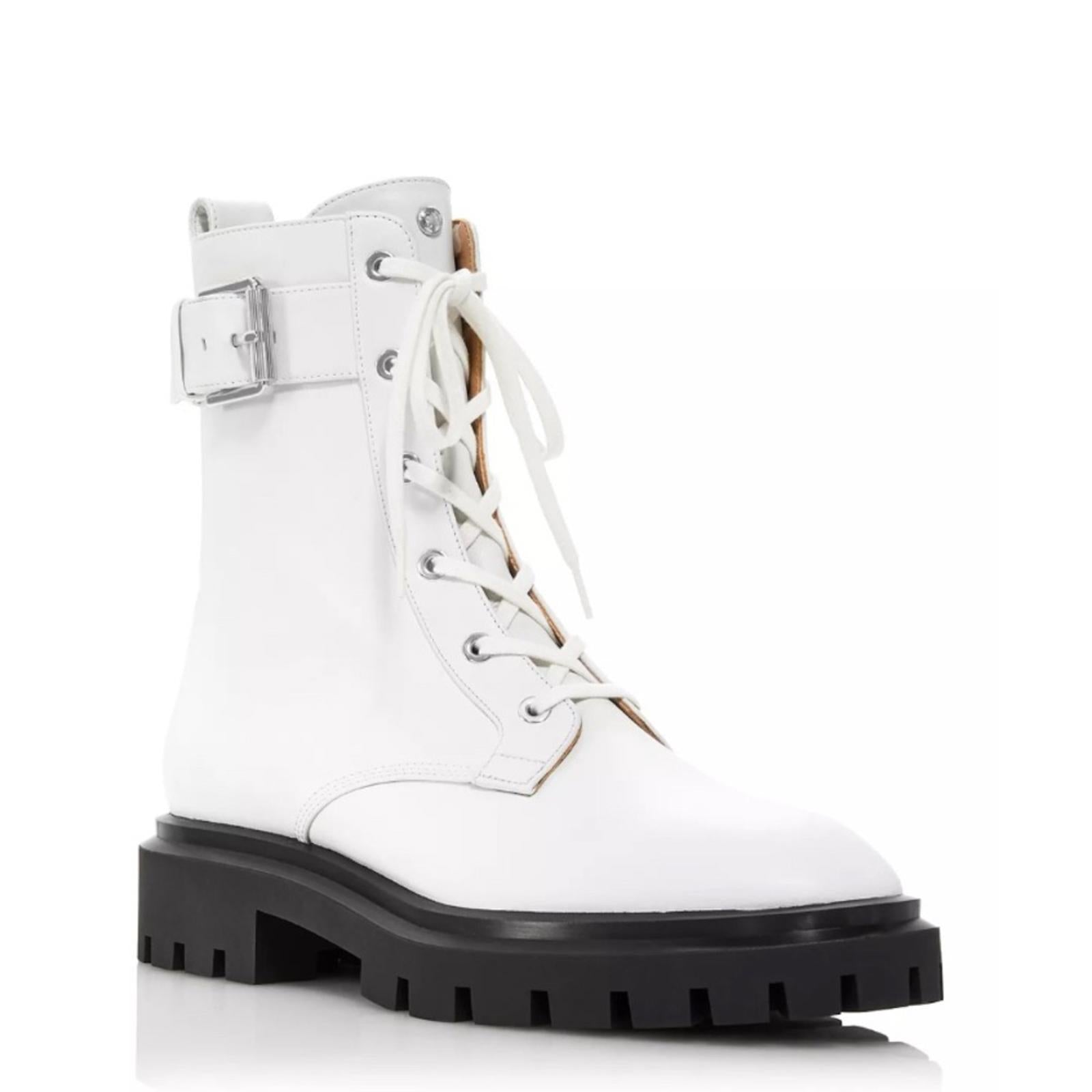 Stuart Weitzman Ultra Lug Sole Buckle Combat Boots Size 36/5.5 NEW in Box $695