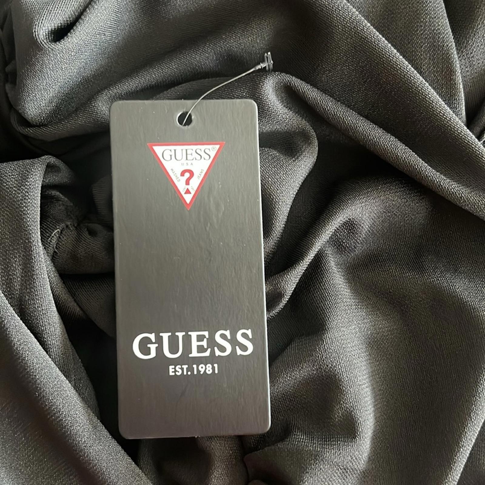 Guess Ruched Cut-Out Long-Sleeve Dress in Black, Size 14 New w/Tag $138