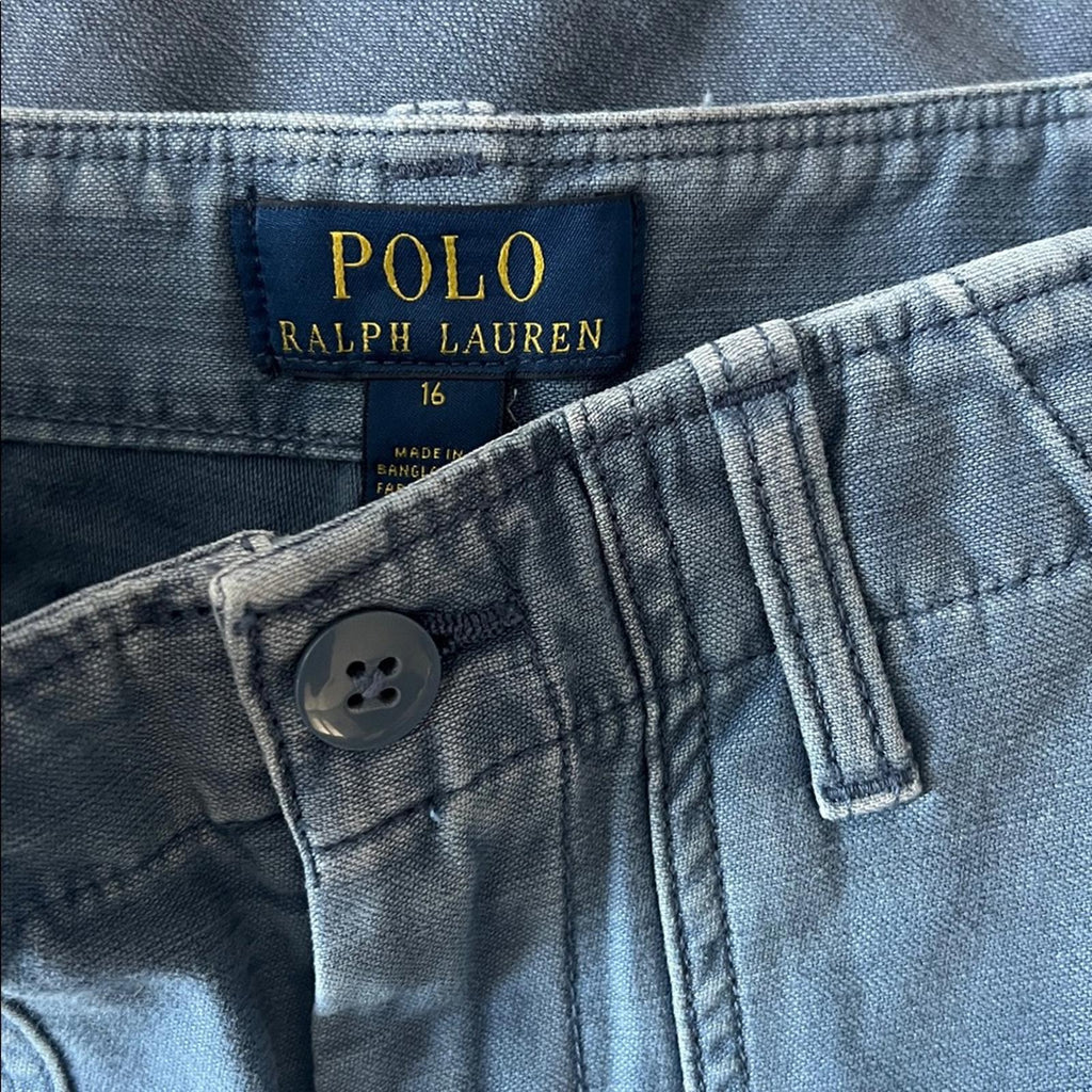 Polo Ralph Lauren Reverse-Sateen Ricky Pants in Blue, Size 16, NEW w/Tag