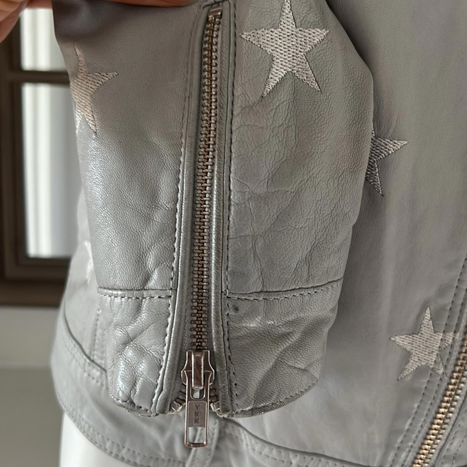 Samantha Sipos Seeing Stars Lambskin Leather Jacket, Size Small Retail $1,895