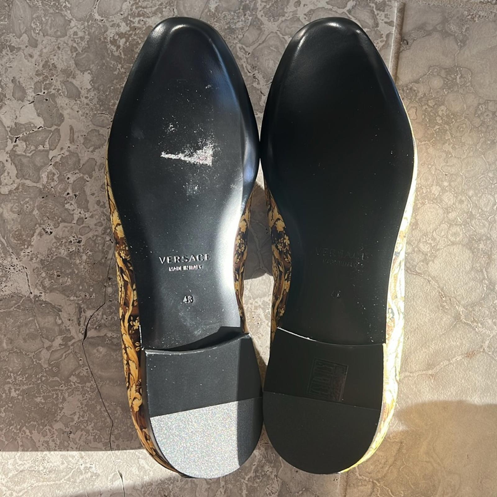 Versace Baroque Print Smoking Slippers Slip-On Shoes, Size EU 43 New +DustBag