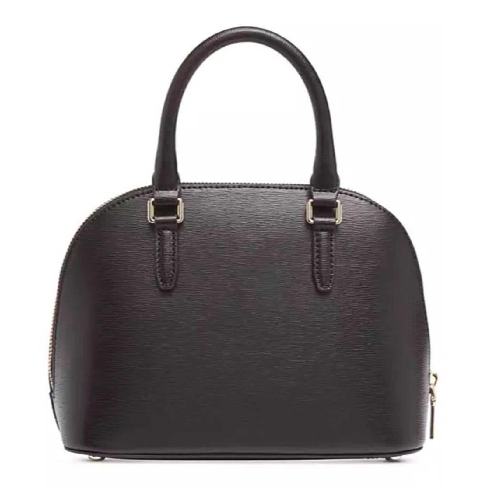 DKNY Bryant Dome Satchel with Convertible Strap, Black w/Gold Tone, New w/Tag