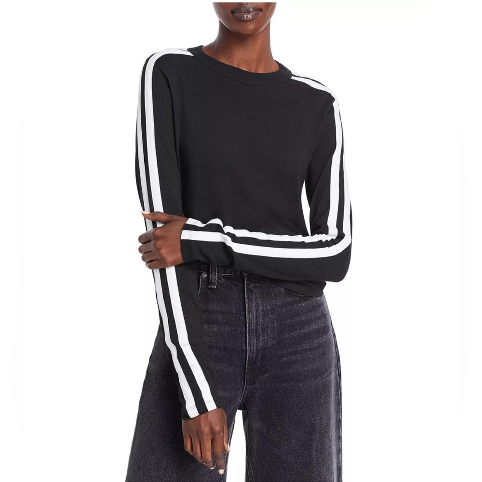 n:philanthropy Caia Striped-Sleeve Tee Long Sleeve, Size S New w/Tag