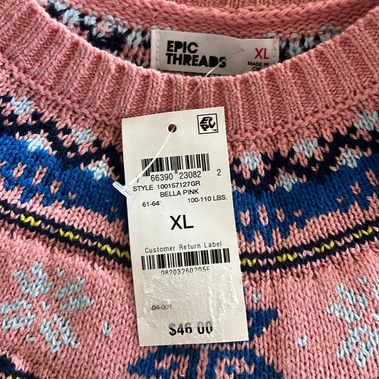 Epic Threads Little Girls Fair Isle Crewneck Sweater, Size XL New w/Tag