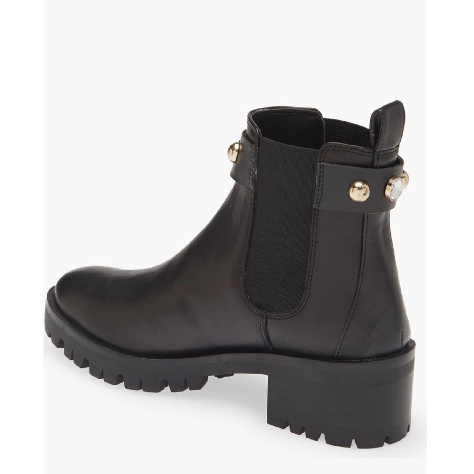 Karl Lagerfeld Paris Porshay Lug Sole Boots in Black, Size 8.5 New w/o Box