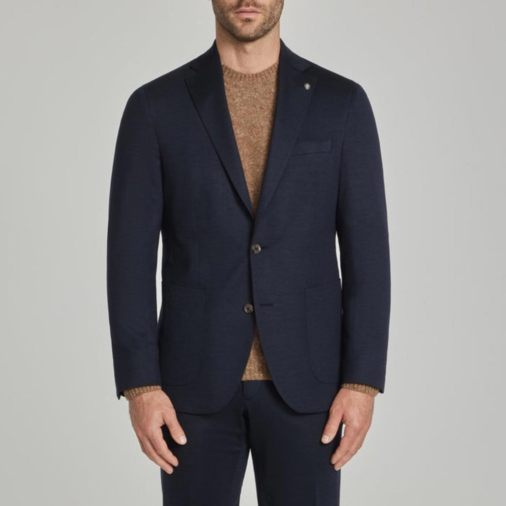 Jack Victor Hartford Solid Stretch Wool Blazer in Navy, New w/Tag $698