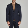 Jack Victor Hartford Solid Stretch Wool Blazer in Navy, New w/Tag $698