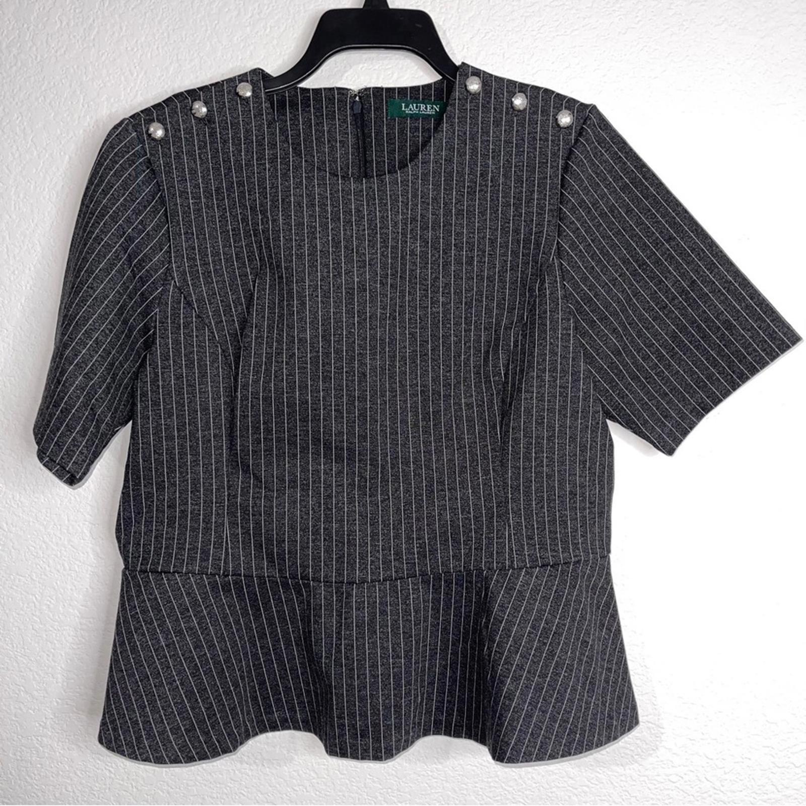 Lauren Ralph Lauren Striped Peplum Top Size XL EXCELLENT!