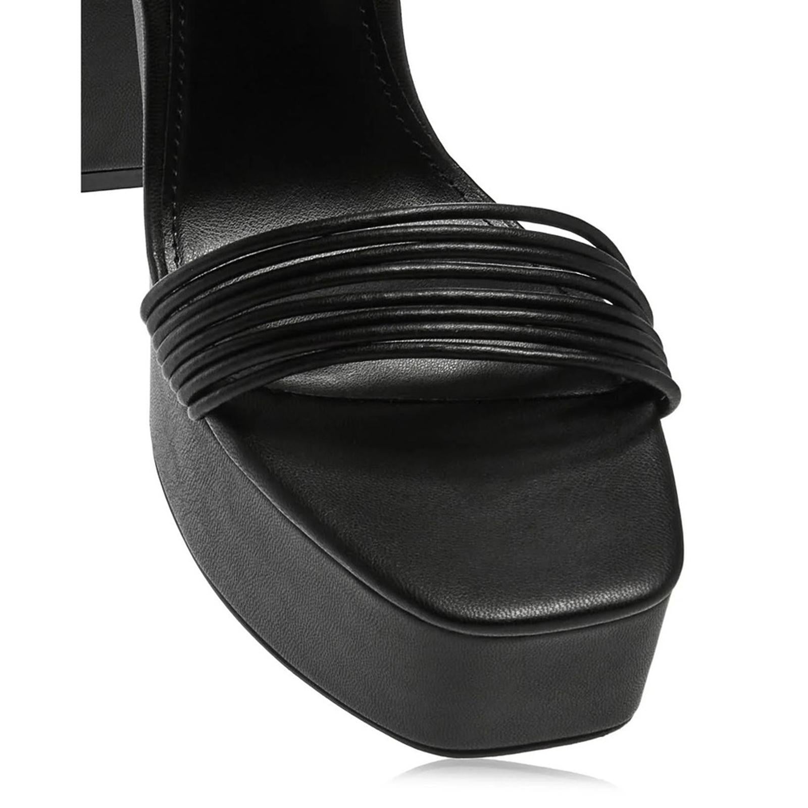 Aqua SWEET Faux Leather Square Toe Block Heel Sandals, Size 8.5, NEW in Box