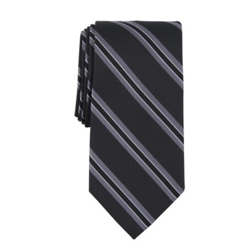 Michael Kors Silk Blend Vitra Stripe Tie in Black, One Size, NWT