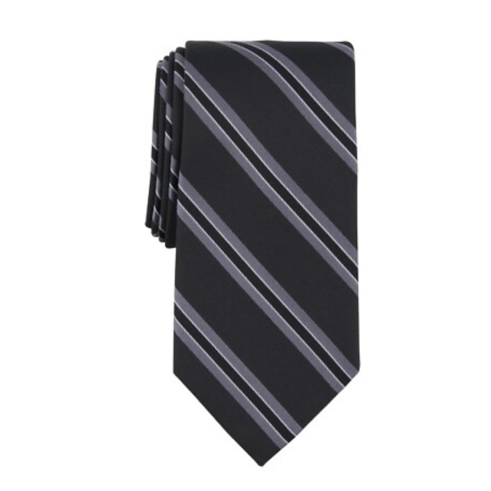 Michael Kors Silk Blend Vitra Stripe Tie in Black, One Size, NWT