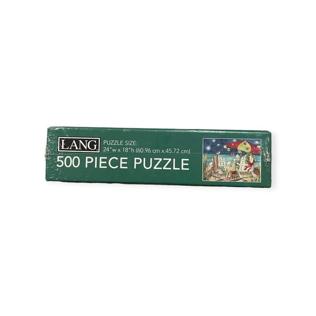 LANG 500 Piece Holiday Beach Puzzle 24”x18” includes Puzzle Art Guide, NWT