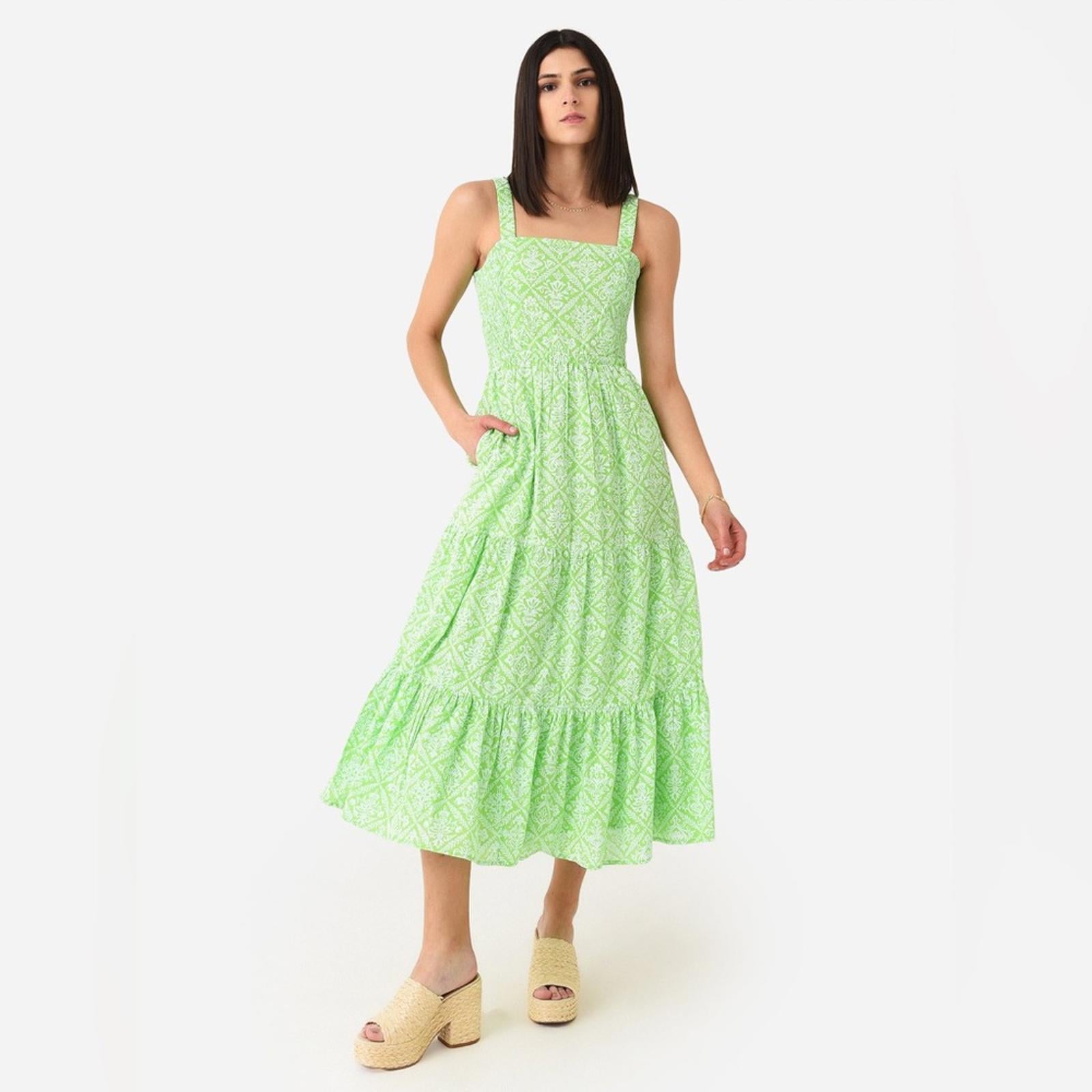 Banjanan Regina Patterned Midi Dress, Tile Print Flash, Size XL New w/Tag $365