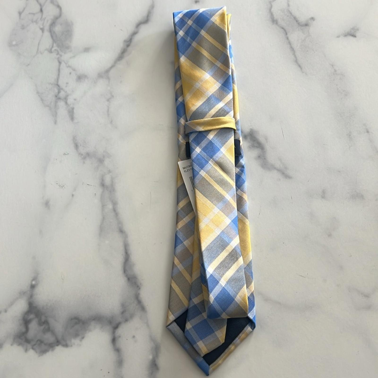 Tommy Hilfiger Festive Plaid Tie in Yellow & Blue, One Size, New w/Tag
