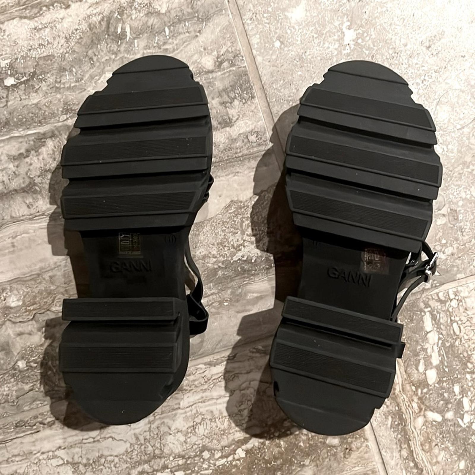 GANNI Women's Cleated Strappy Block Heel Sandals, Size 41 New in Box + Dust Bag