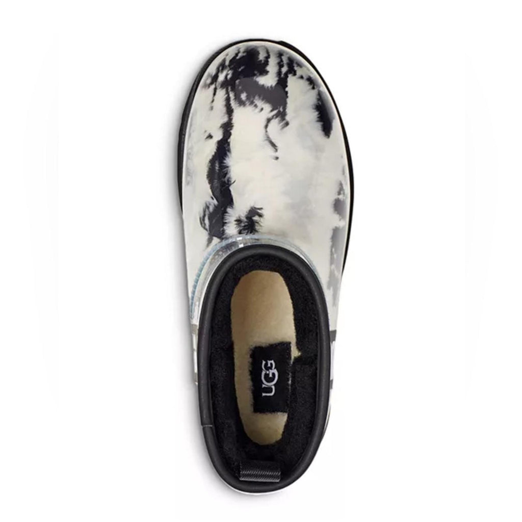 UGG Women's Classic Clear Marble Booties in White/Black, NWT, Size 7
