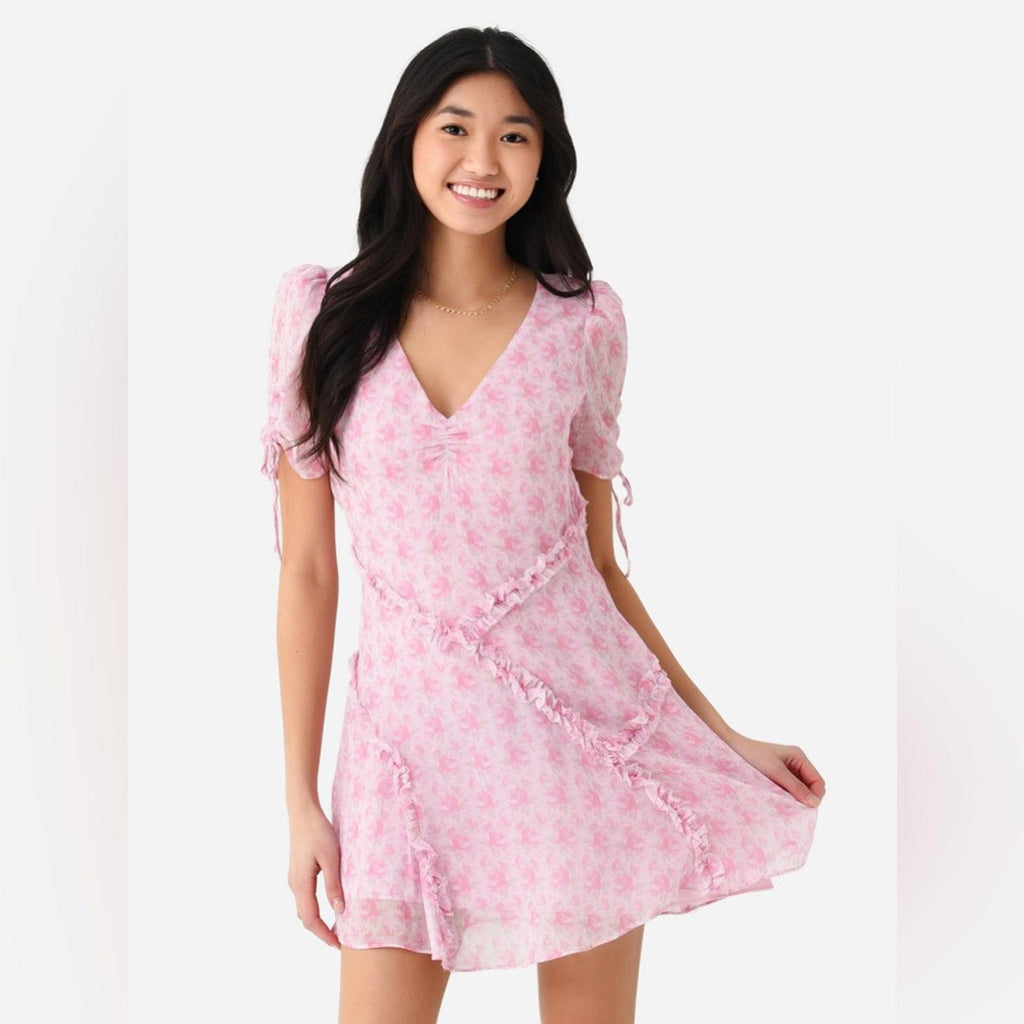 LoveShackFancy Posh Mini Dress, Rose Patch Size 4 New w/Tag Retail $445