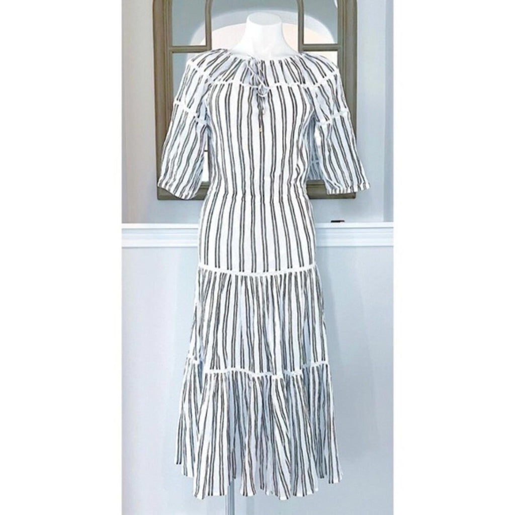 Lauren Ralph Lauren Peasant Maxi Dress in Winter Cream Size 2 New w/Tag