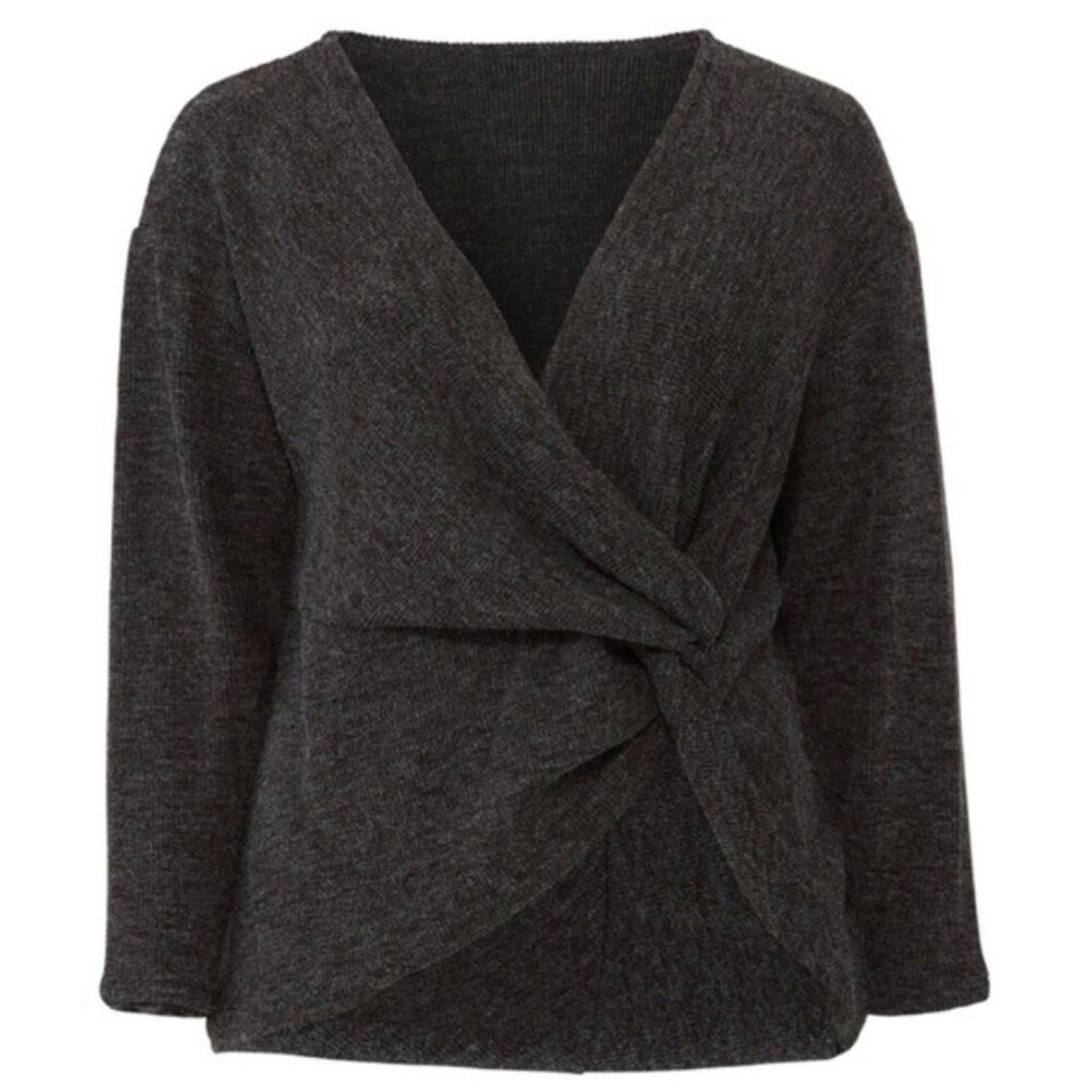 Rachel Roy ARMY Leigha Twist Front Sweater, Surplice V-Neck Size L New w/Tag