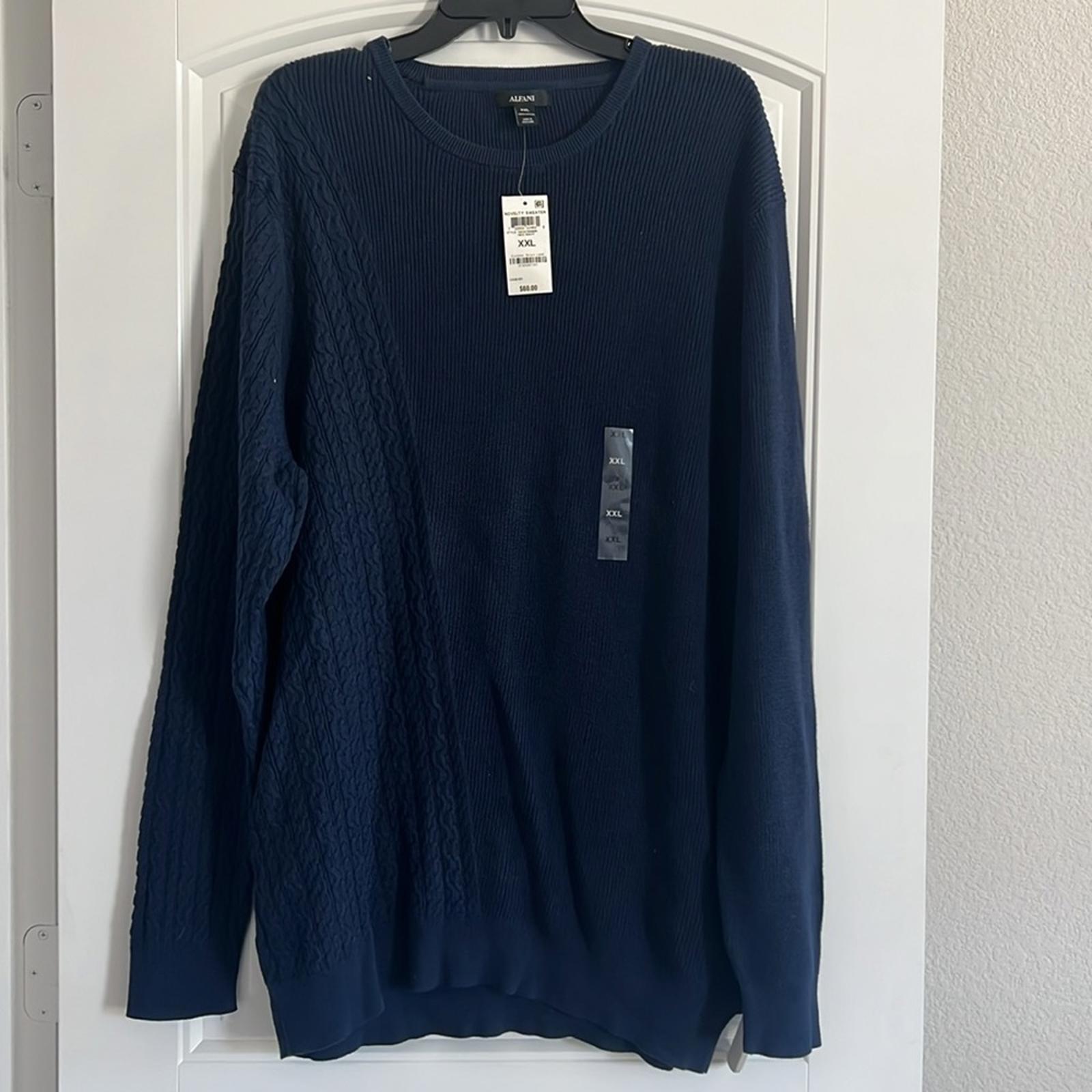 Alfani Men’s Crewneck Sweater in Neo Navy, Size XXL NEW w/Tag