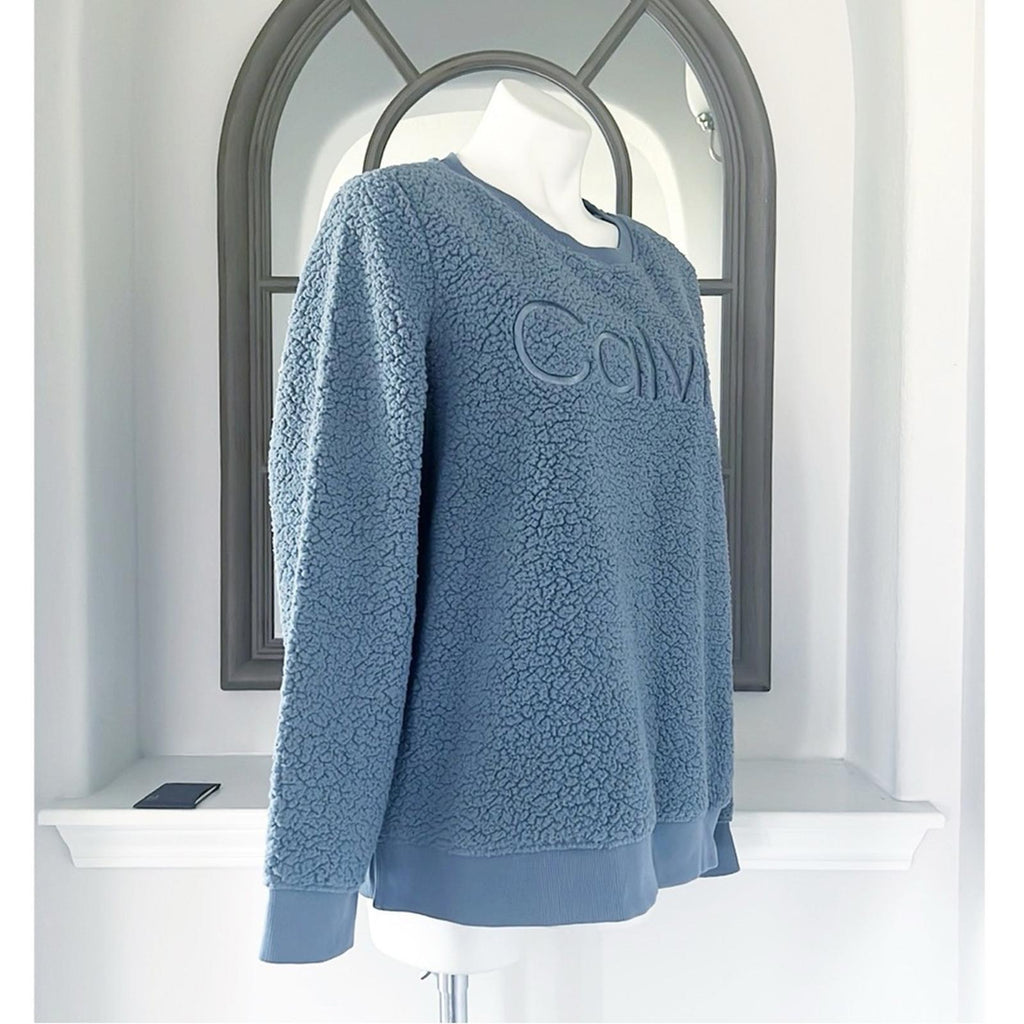 NEW Calvin Klein Sherpa Pullover in Blue, Size L New without Tag