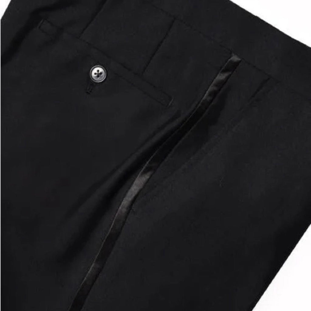 The Savile Row Company London Slim Fit Tuxedo Pants, Black, Size 38W X 44L NEW