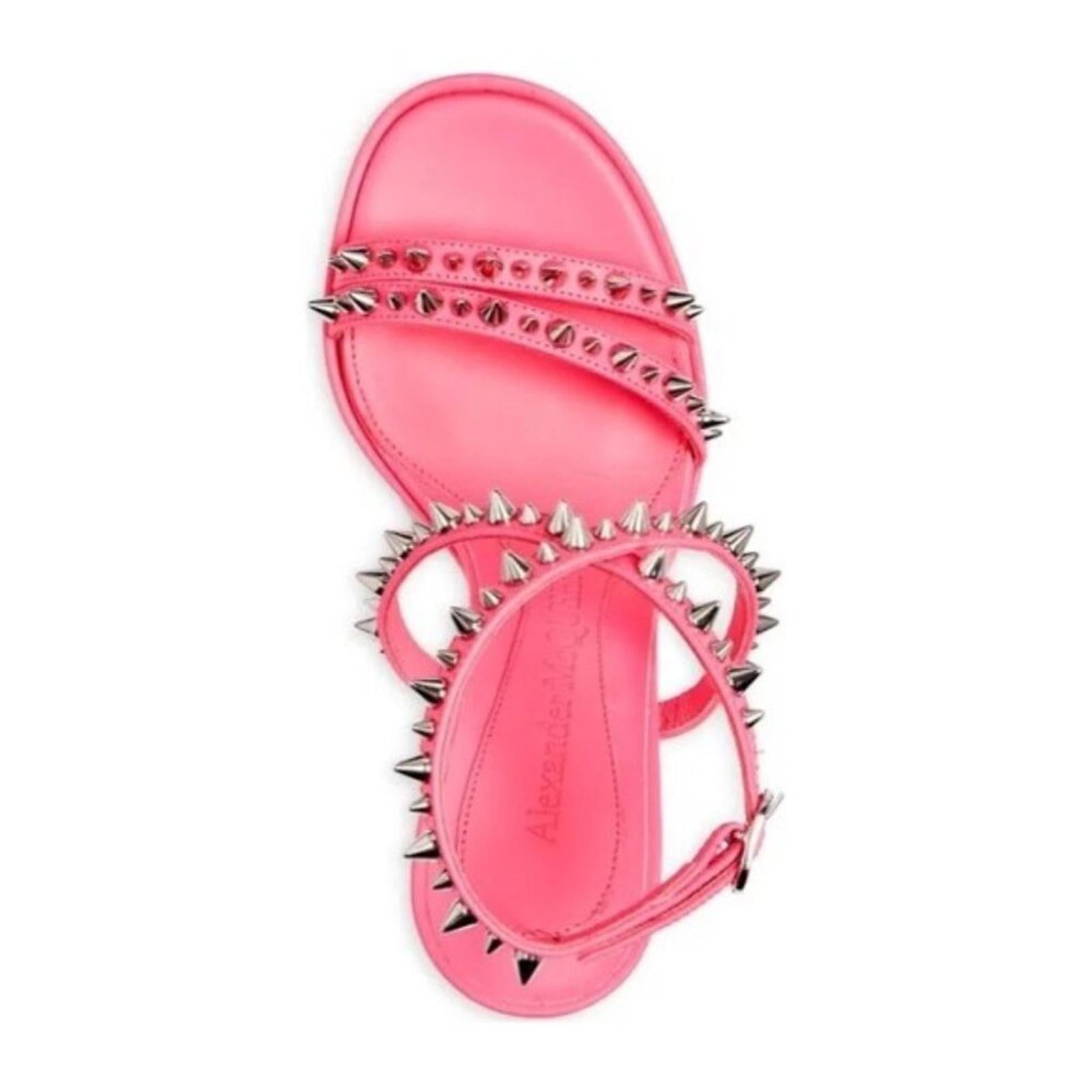 Alexander McQueen Platform Studded Strappy Sandals Metallic Pink EU 36 NWT $950
