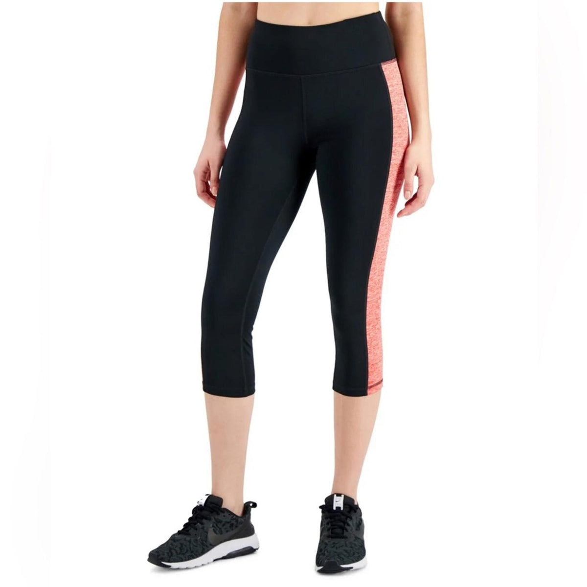 Ideology Essentials Colorblocked Cropped Leggings Noir Peach Size 1X New w/Tag