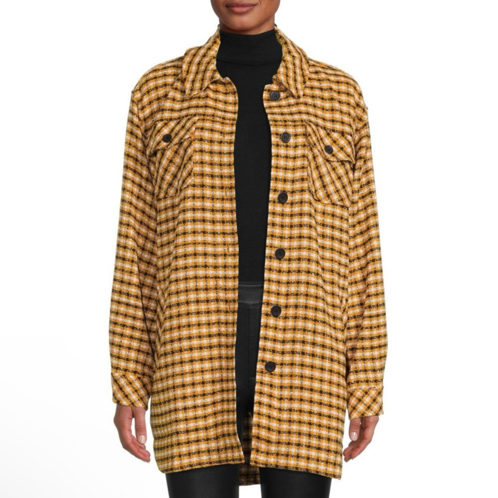 Karl Lagerfeld Paris Plaid Longline Shacket Size XXS Oversized NWT $189.50