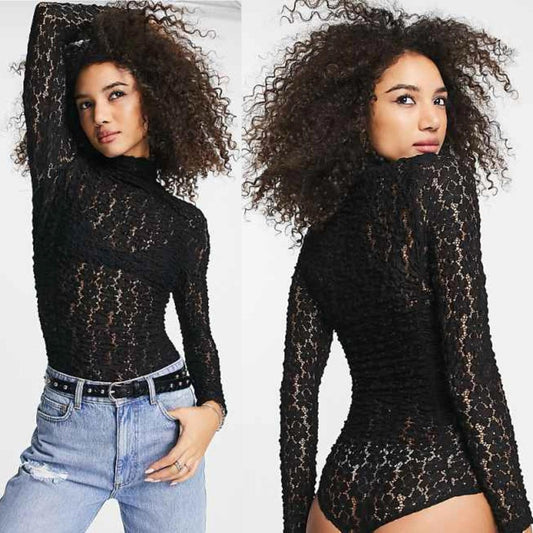 Intimately Free People Lavender Day N Night Lace Bodysuit, Size L EXCELLENT!