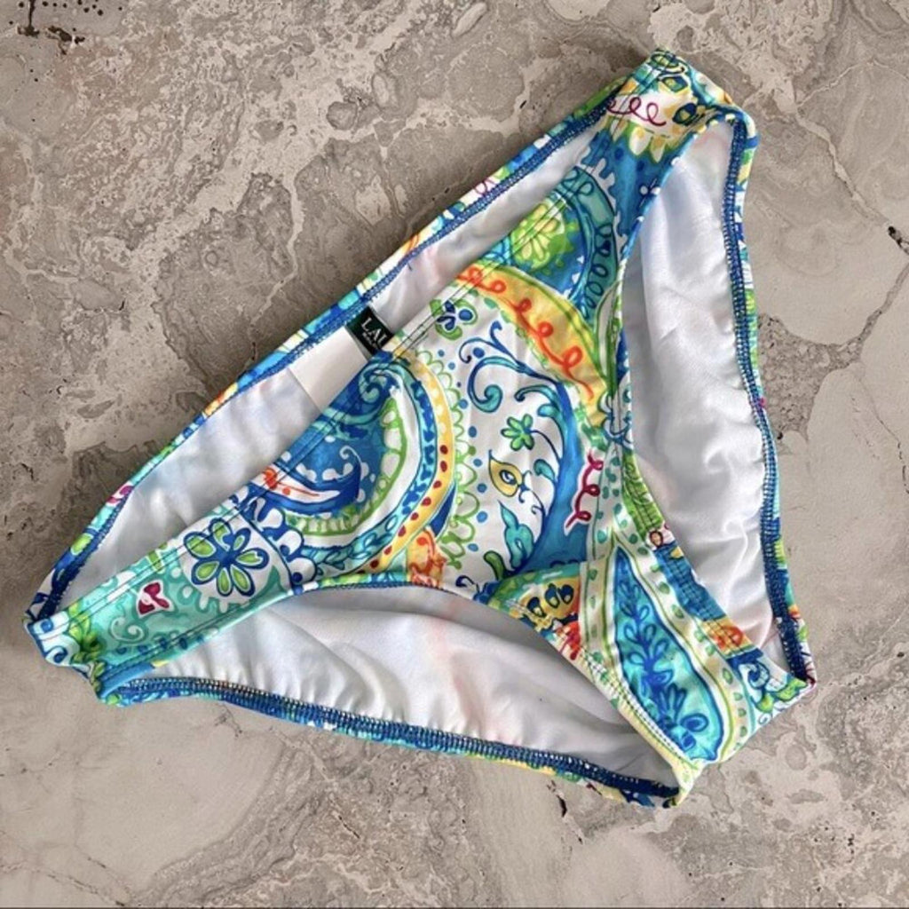 Lauren Ralph Lauren Mystic Paisley Hipster Swim Bikini Bottom in Blue Size 8 NEW