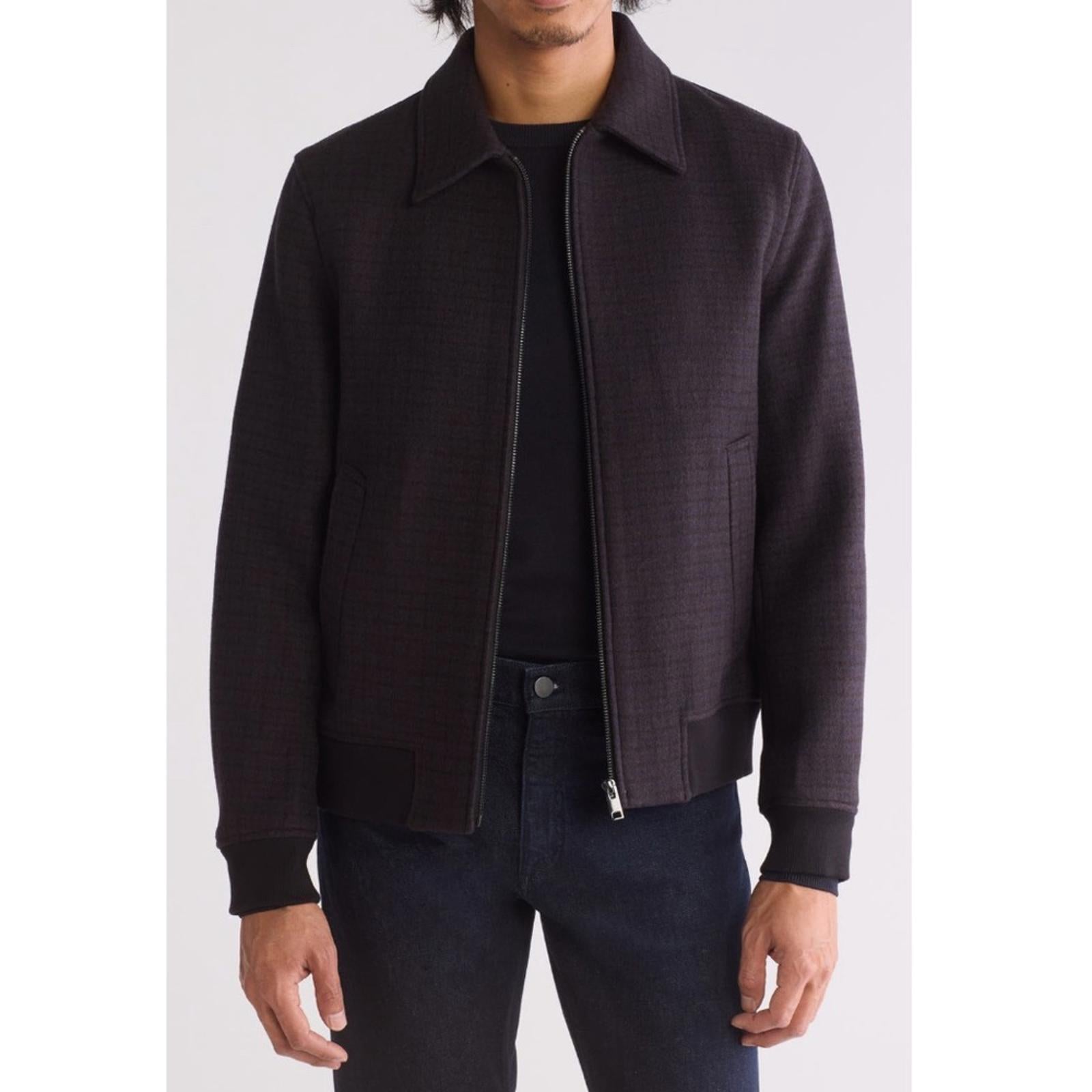 Theory Wyatt Rush Micro Check Wool Jacket, Size S, NEW