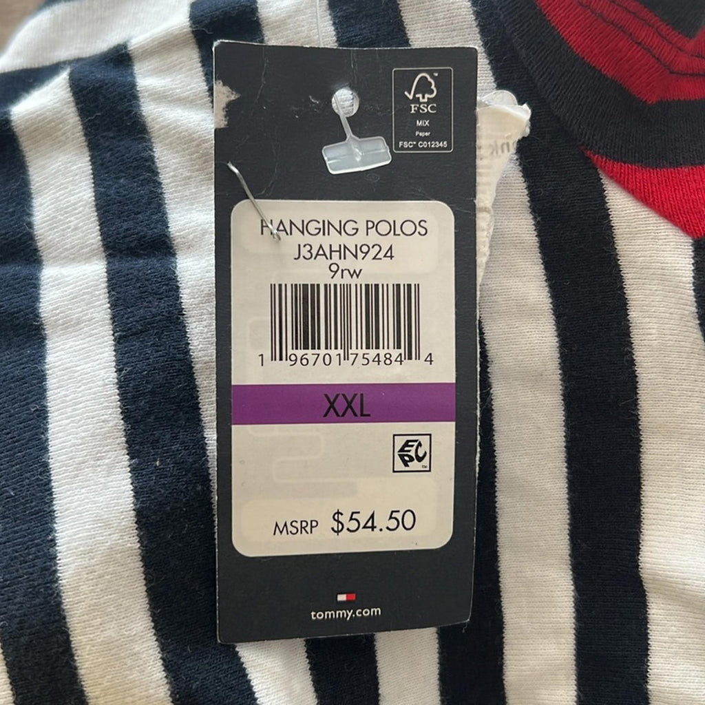 Tommy Hilfiger Colorblocked Striped Johnny Collar Polo Shirt Size XXL NWT