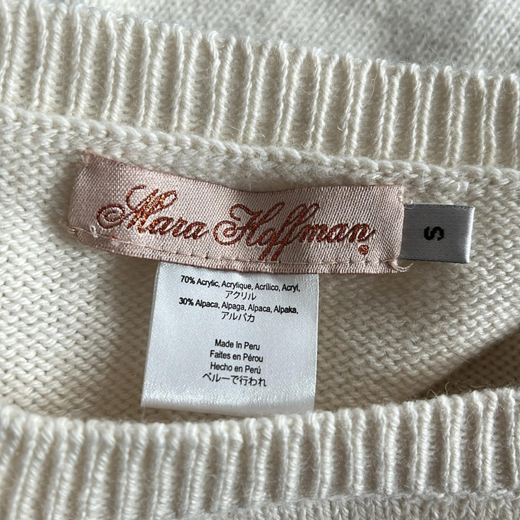 Mara Hoffmann Pullover in Oatmeal Crewneck Sweater Size S Retail $336 (SOLD OUT)