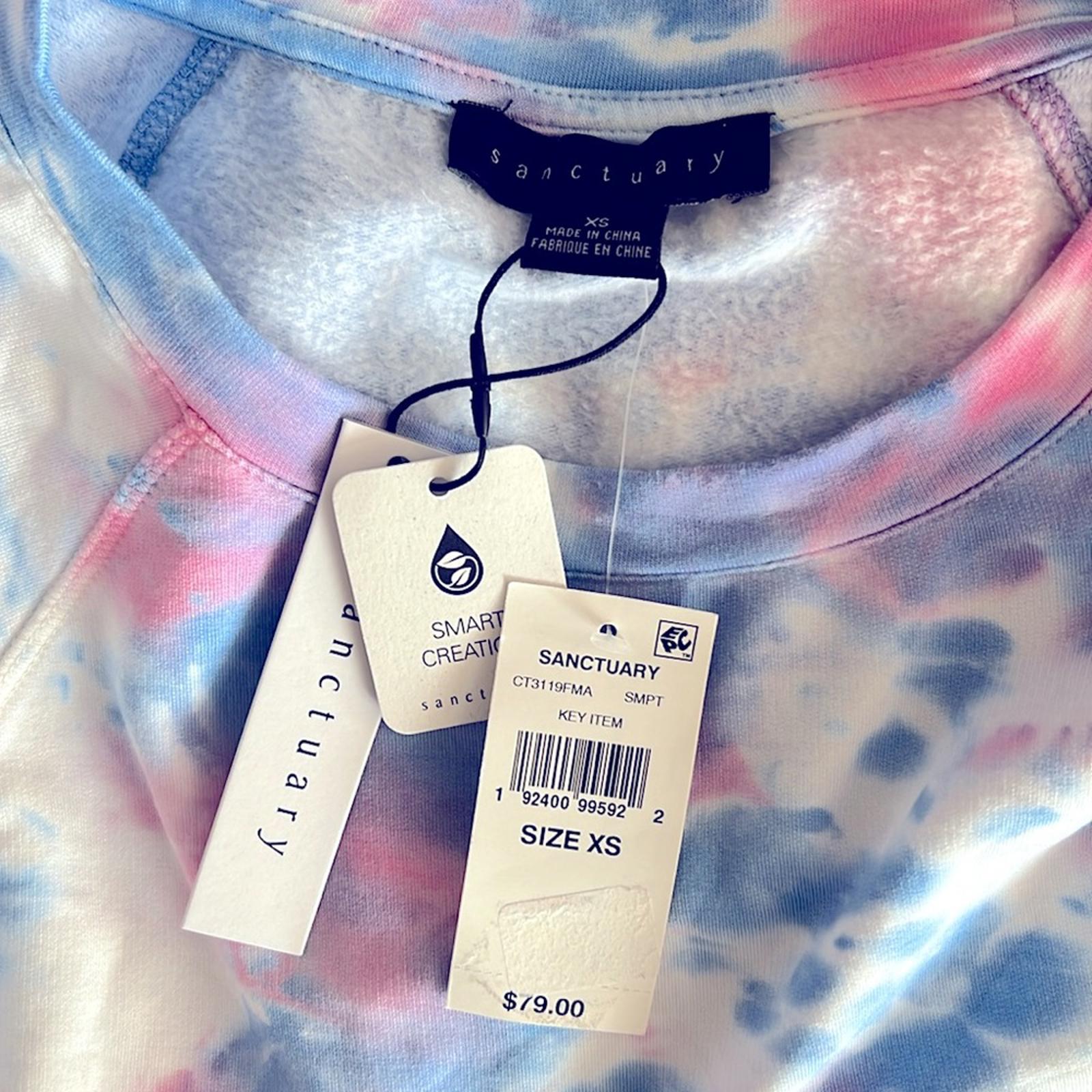 Sanctuary Happy Days Ombre Raglan Comfy Crewneck Sweatshirt, Size XS New w/Tag