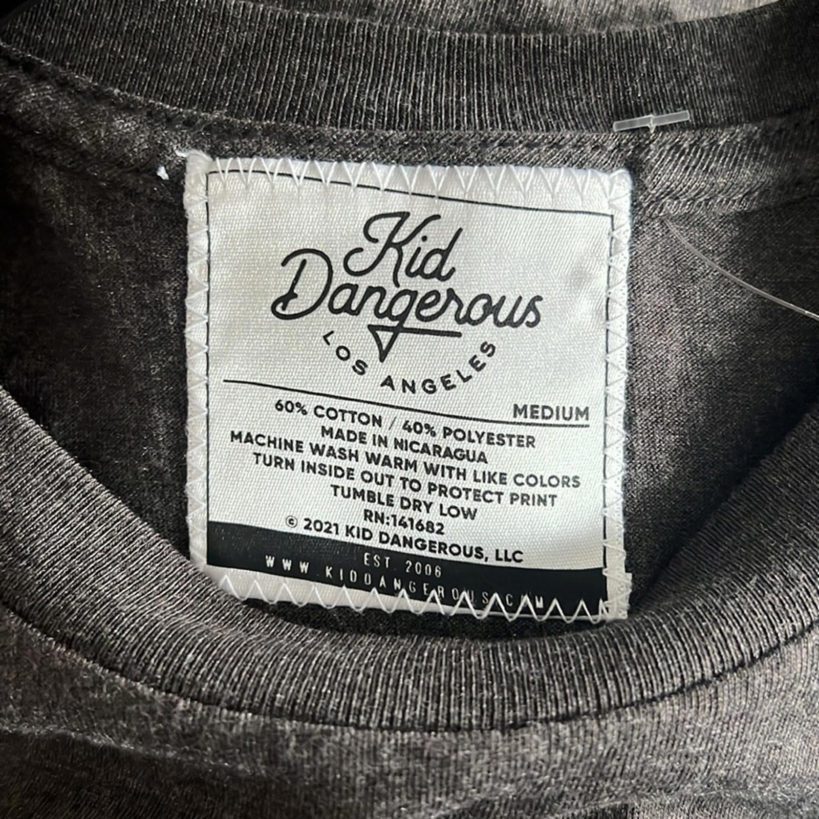 NEW Kid Dangerous Deadwood Cotton Blend Graphic Tee, Charcoal Size M New w/Tag