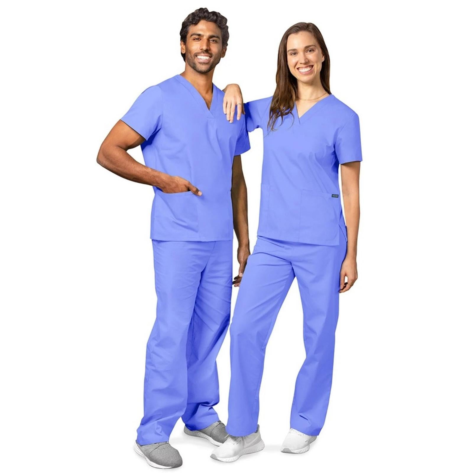 ADAR Universal Unisex Drawstring Scrub Set, Ceil Blue Size 3XL NWT