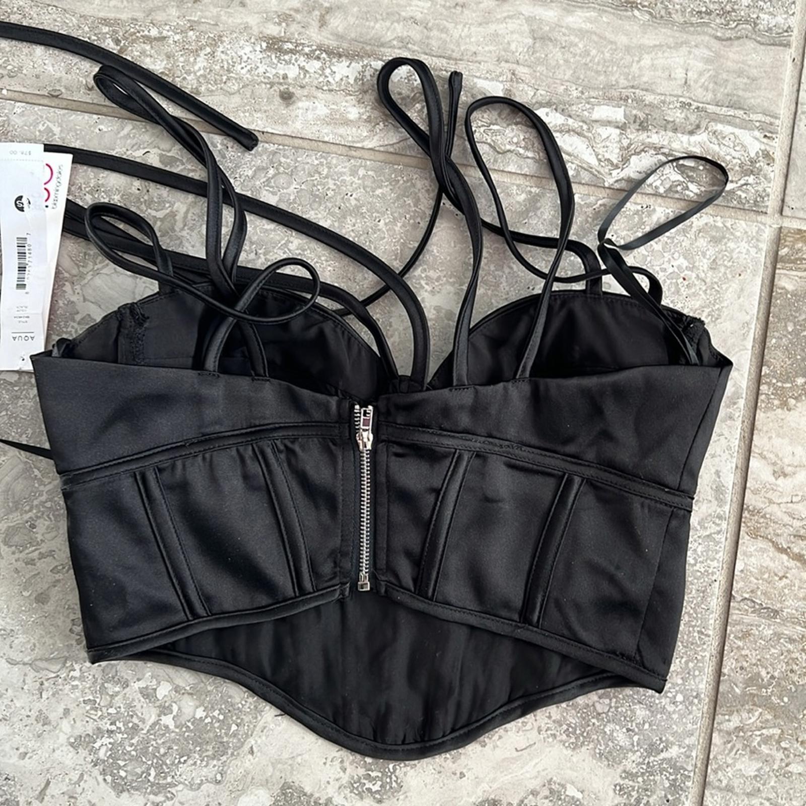 New AQUA x Maeve Reilly Halter Bustier Top, Size XS New w/Tag Retail $78