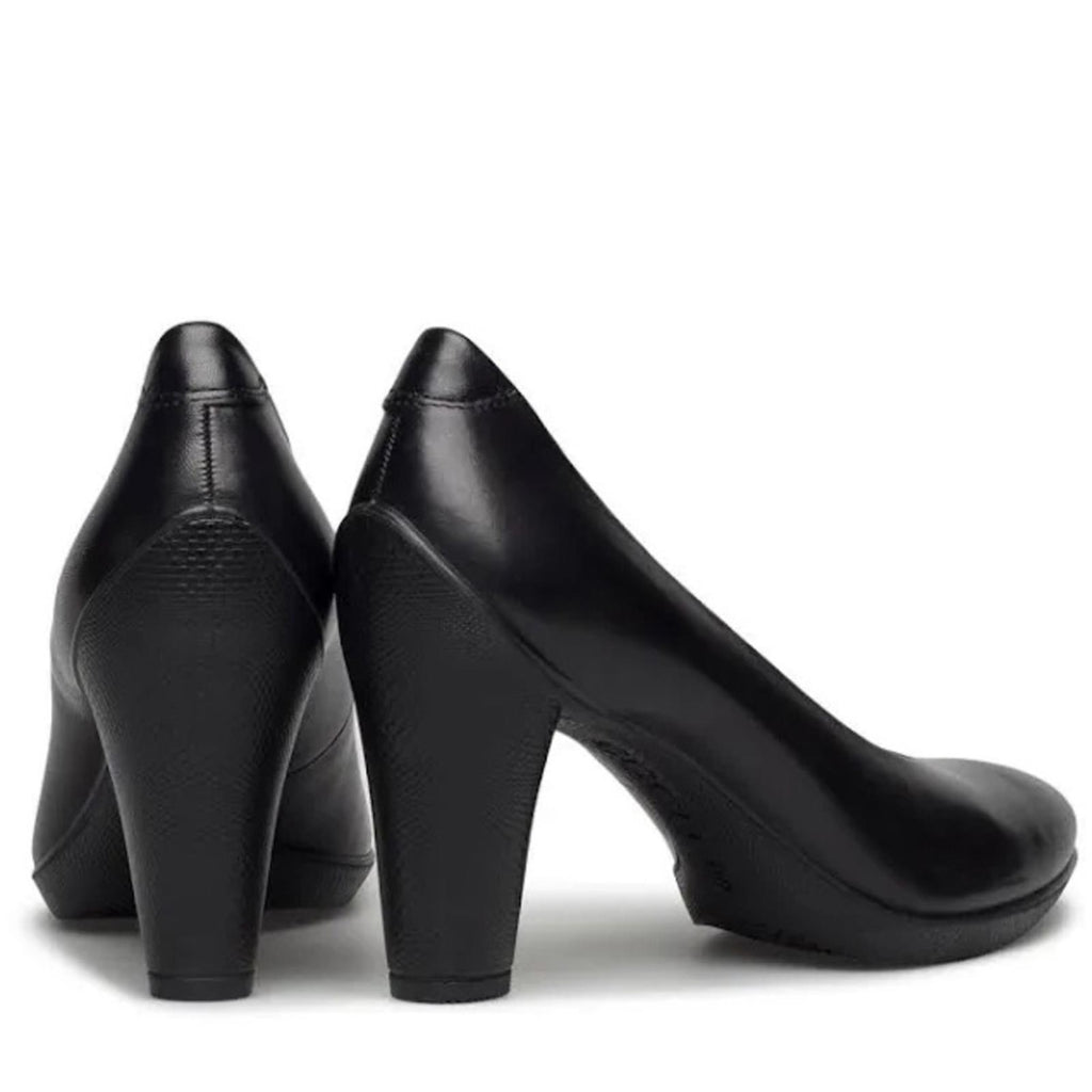 Ecco Sculptured 75 Black Leather Pump Heels, Size EU 41 | US 10-10.5 New in Box