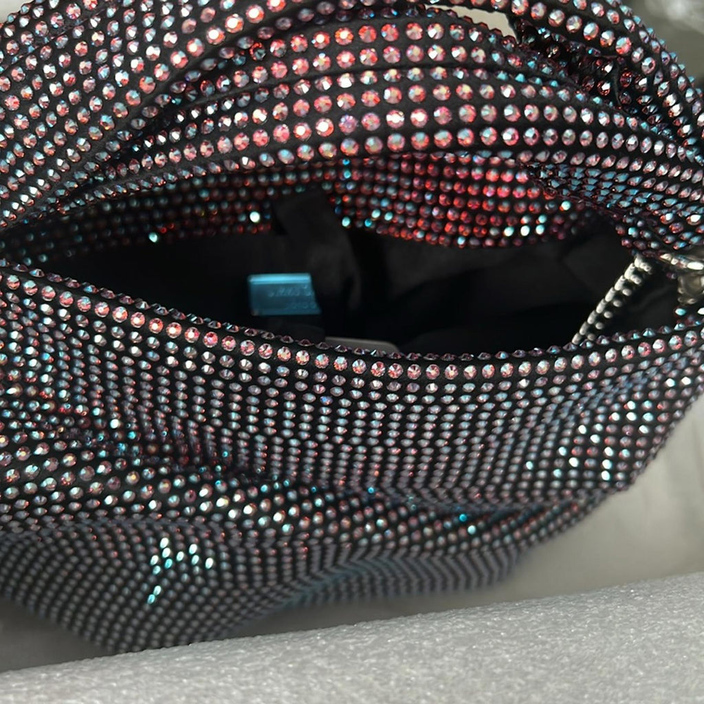NEW Jimmy Choo Bonny All-Over Crystal Mini Top Handle Bag, New w/Tag in Box