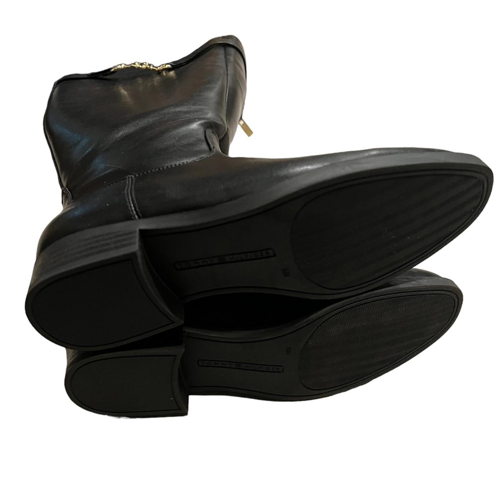 Tommy Hilfiger Inezy Riding Boots, Black Size 8.5 in Original Box Retail $149.50