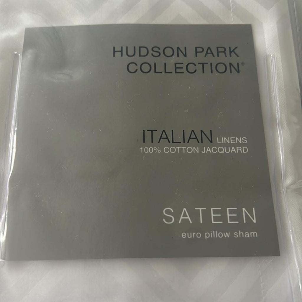 Hudson Park Collection Italian Tivoli Jacquard Euro Sham in White, Made in Italy