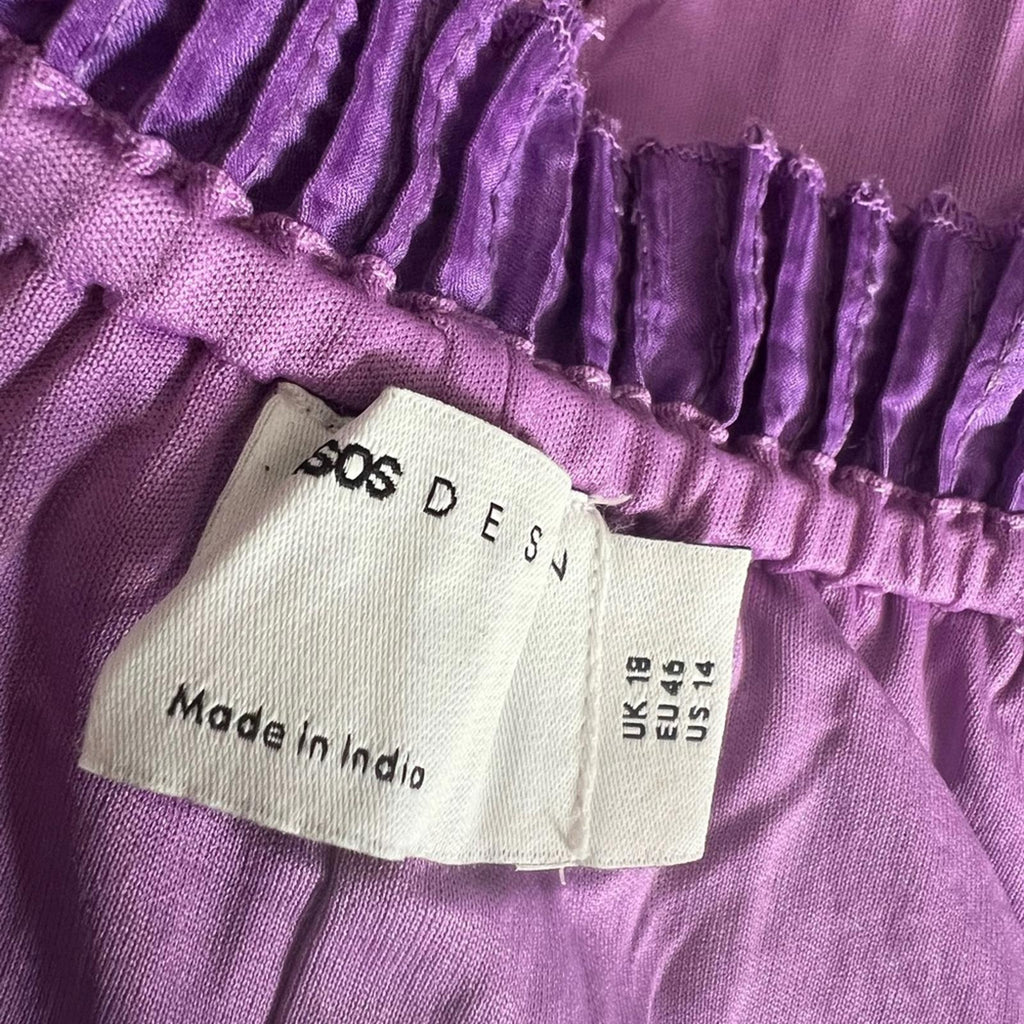 NWT ASOS Design High Neck Sequin Embellished Mini Dress, Purple Size US 14 UK 18